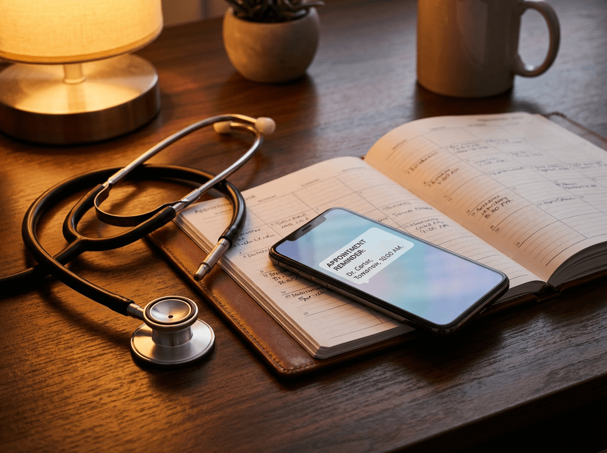 Lembrete de consulta que reduz falta